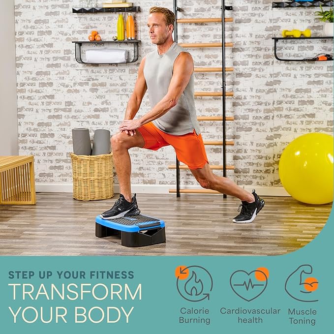 Lifepro 4-in-1 Aerobic Balance Board and Step Up Exercise Platform - Aeroflex Adjustable Multifunctional Slant Board for Home Workouts, Non-Slip Stepper Design