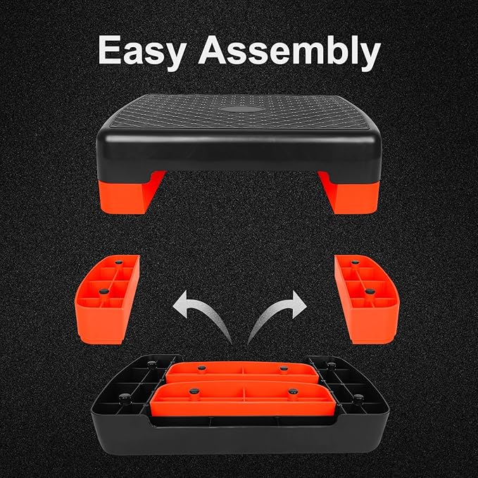 Exercise Workout Aerobic Step Platform Trainer, 18" Aerobic Stepper with 4"-6" Adjustable Height Risers