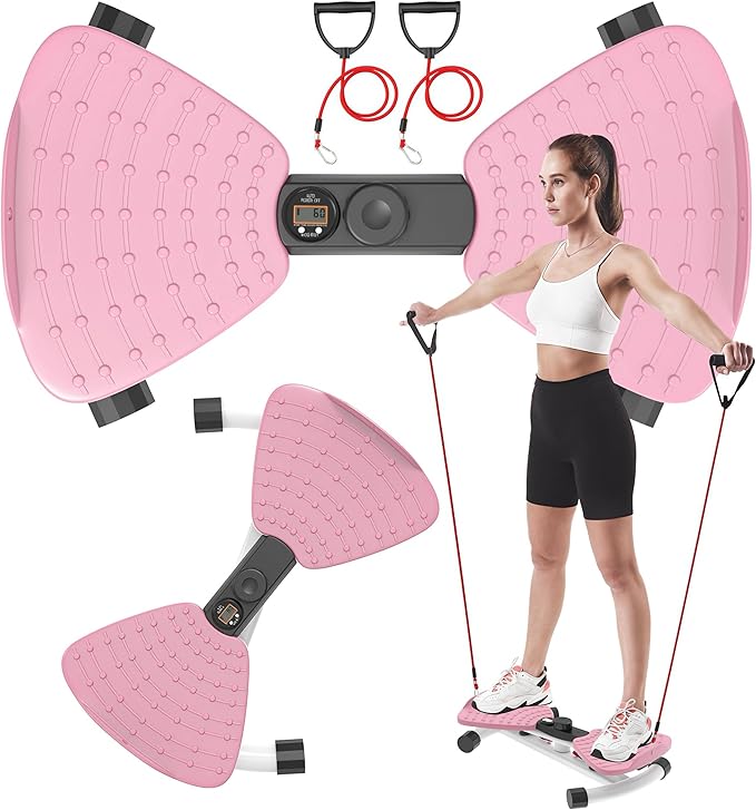 Twister, Adjustable Twisting Board for Women and Men, Home Gym Equipment Noiseless Twister, 330 lbs Load Capacity | Digital Display Tracks Time, Reps and Calories (Blue,Pink,Purple)