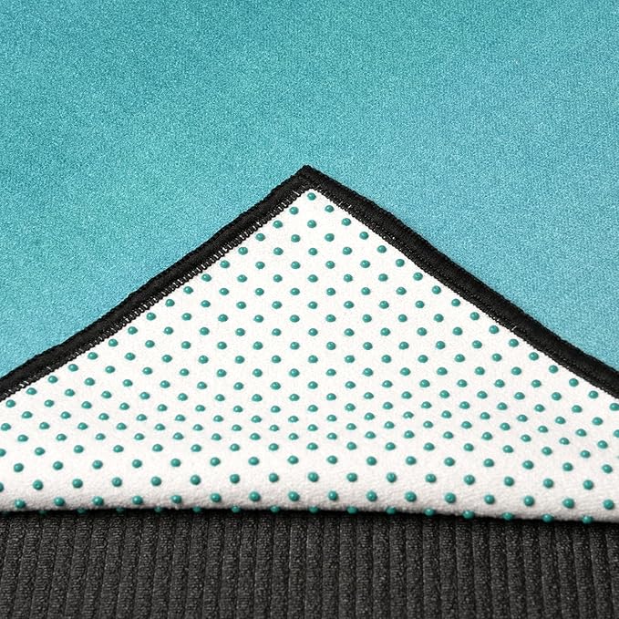 Eunzel Hot Yoga Towel, Non Slip Yoga Mat Towel Sweat Absorbent Printed Yoga Towel with Grip Dots for Hot Yoga, Pilates and Workout 72"x 24", Sunset/Teal Flow
