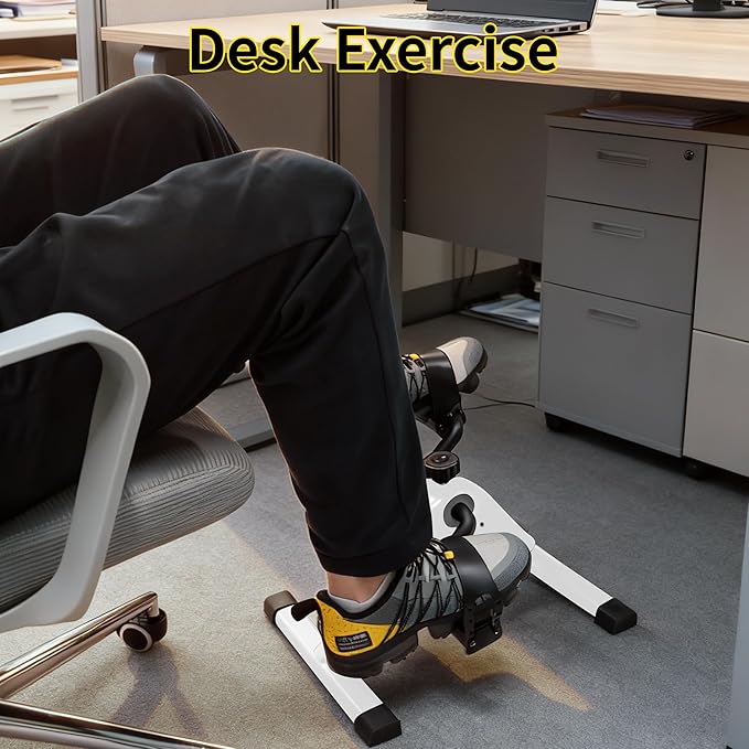 MOMODA Under Desk Bike Pedal Exerciser with LCD Display Portable Mini Exercise Bike for Arm and Leg