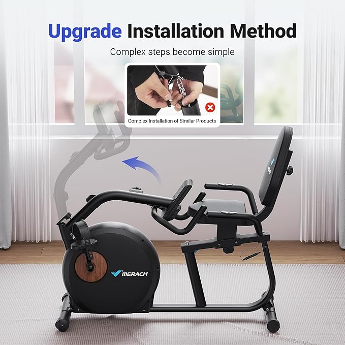 MERACH Recumbent Exercise Bikes for Home with Smart Bluetooth Equipment Exercise Bikes App,LCD,Heart Rate Handle Stationary Bikes for Home, Magnetic Recumbent Exercise Bike for Seniors Gym S08/S23