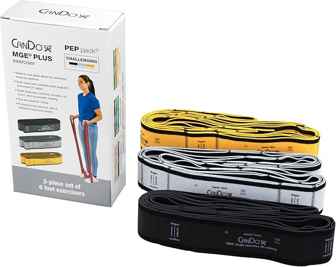 CanDo MGE Plus PEP, 6 Foot Exerciser, 9 Loops, Set of 3