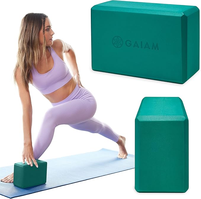 Gaiam Yoga Block - Supportive Latex-Free Eva Foam - Soft Non-Slip Surface with Beveled Edges for Yoga, Pilates, Meditation