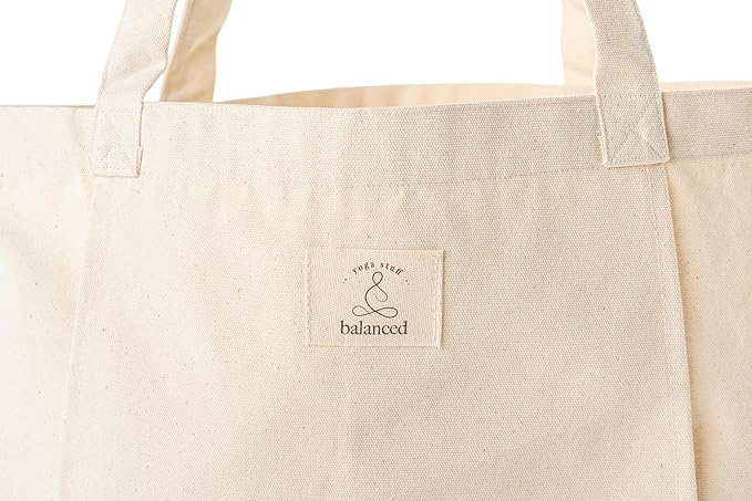 Mat Tote Bag – Cotton Canvas Yoga Mat Carrier – Eco-Friendly & Durable Yoga Mat Holder for Gym, Pilates, Travel, or Studio Use