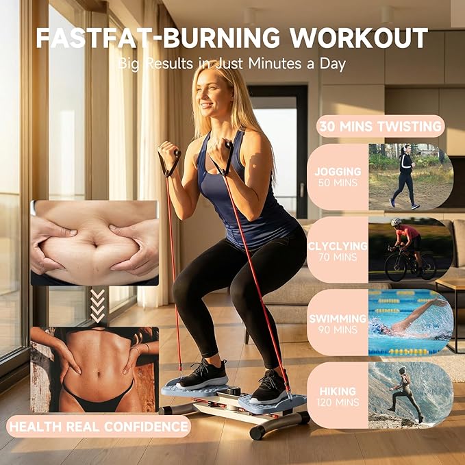 Waist Twister Machine Exercise, Waist Twister with Counting Display, Twister AB Board Machine for woman and man.Core Trainer for Women Belly Fat Loss, Home Gym Workout Equipment, Noiseless, 400 lbs Capacity