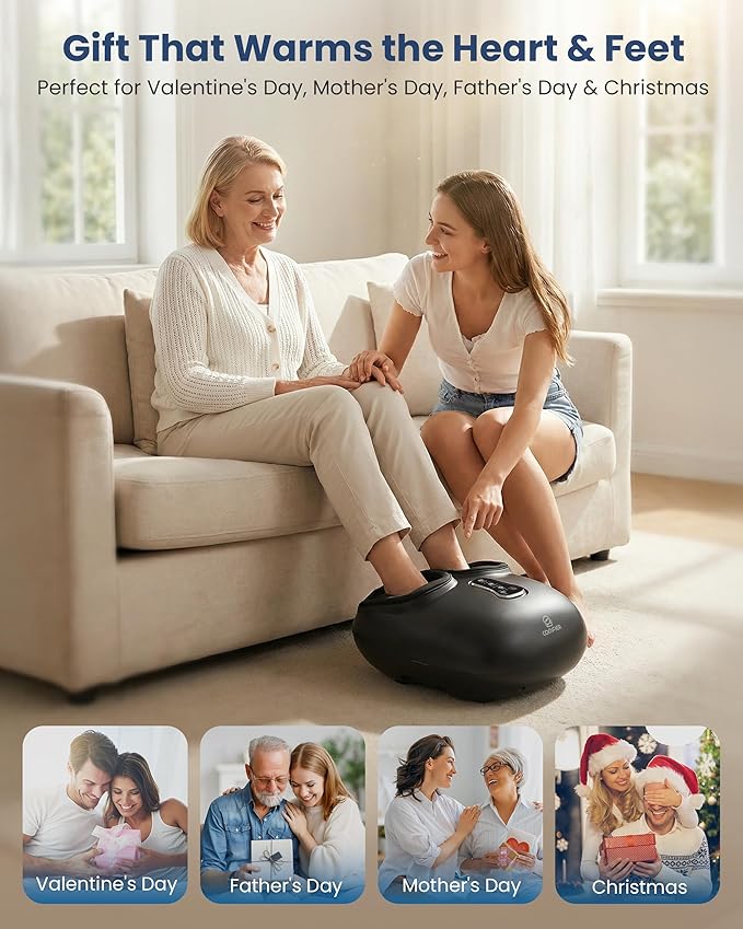 COMFIER Shiatsu Foot Massager with Heat,Vibration,Rolling Compression,FSA Eligible HSA Store,Feet Massager Machine for Plantar Fasciitis,Neuropathy Pain,Mother's Day Gifts for Women,Size up to 13“