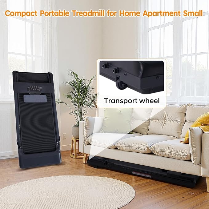 Walking Pad Treadmill with Handle Bar, 3.5HP Electric Treadmill with Handles for Home Small, 2026 Upgrade Walking Pad Treadmill with Handle Bar and Big Screen, 0.6-10.0MPH, 400LBS