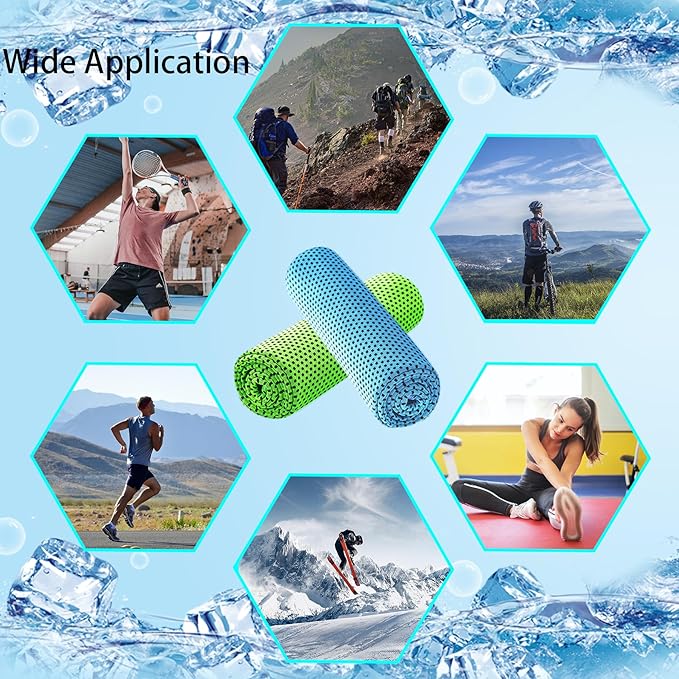 30Pack Cooling Towels for Neck and Face (40"x12"), Ice Microfiber Cooling Towels Bulk for Workout Cooling Neck Wraps Sweat Towels for Gym Yoga Golf Running Sport