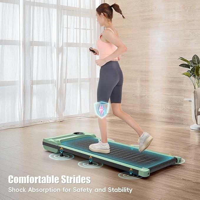 ANCHEER Walking Pads, 2 in 1 Under Desk Treadmill 2.5HP Compact Running Machine with Remote Control, 300lbs Weight Capacity for Home/Gym/Office,Ultra-Quiet, Installation-Free