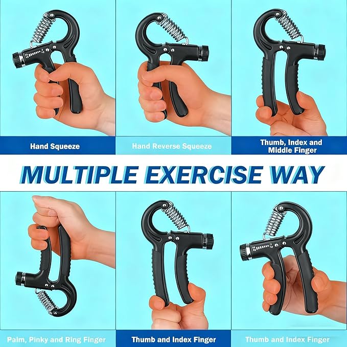Grip Strength Trainer, Hand Grip Exerciser Strengthener with Adjustable Resistance 11-132 Lbs (5-60kg), Forearm Strengthener, Hand Exerciser for Muscle Building and Injury Recover 1 Pack