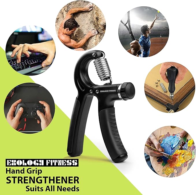 5-60 kg Grip Strengthener Exerciser – Adjustable Hand Grips Strengthener with Stainless Steel Spring for Strong Wrists, Fingers, Forearm, Hands