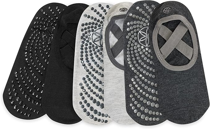 Gaiam Grippy Studio Yoga Socks for Extra Grip in Standard or Hot Yoga