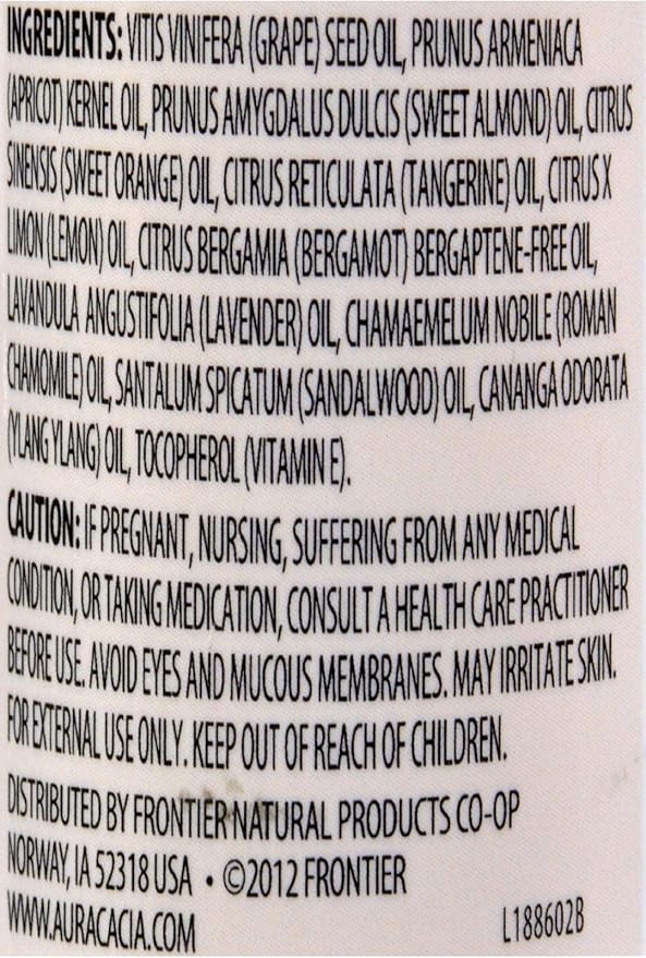 Aura Cacia Aromatherapy Bath & Massage Relaxing Sweet Orange Body Oil, 4 Oz