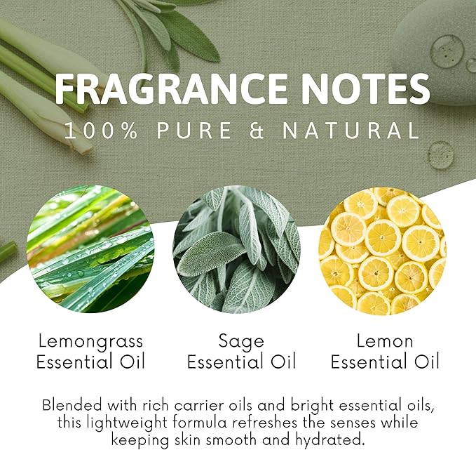 Best of Nature Lemongrass and Sage Massage Oil Blend - Non-Greasy Aromatherapy Massage Oil for Body, Skin & Face, Crafted with Pure Essential Oils, Gallon (128 fl oz)