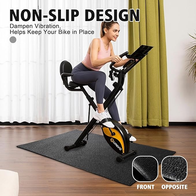 Bike Mat | 6mm, 30" x 72" Exercise Bike Mat/Treadmill Mat for Hardwood Floors or Carpet, Non-Slip Sweat-Proof Exercise Equipment Mat for Bike Trainer/Stationary Spin Bike/Indoor Cycling