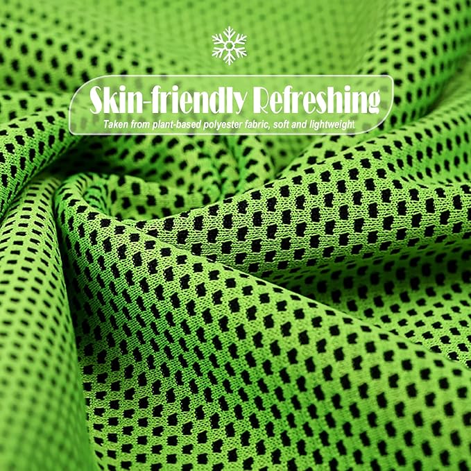 Pack of 20 Cooling Towel 40x12'' Ice Towel for Neck and Face Microfiber Chilly with Bag Breathable Yoga Gym Stay Cool Towels Sweat Rag for Workout Running Camping Pilates Beach, Green