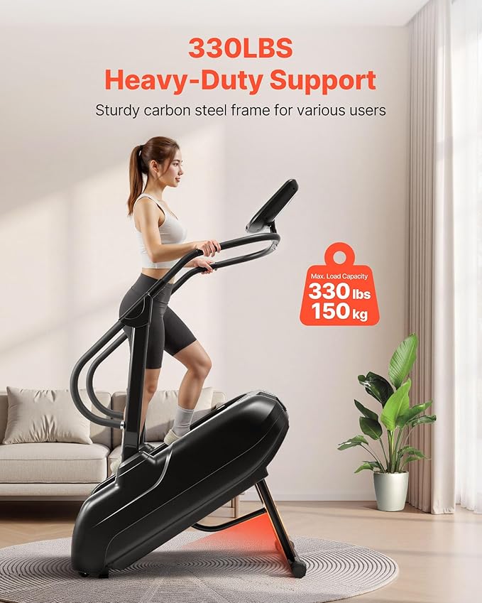 VEVOR Stair Stepper Machine, LED Screen Continuous Climbing Machines, Max Load 330 Lbs Stepping Climber for Home, 15 Speed Levels 28-168 Steps/Minute Stepmill Exercise for Cardio Lower Body
