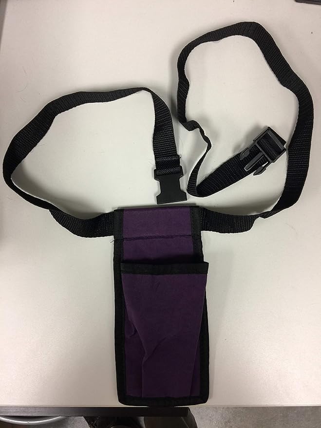 NRG Massage Holster - Single Massage Oil, Lotion and Cream Bottle Holster - Holds up to an 8 Ounce Bottle - 50 Inch Long Adjustable Belt - Durable Nylon Fabric - Washable - Color: Purple
