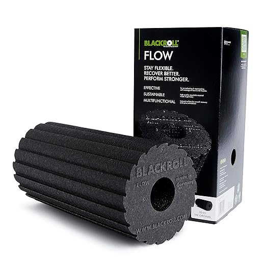 BLACKROLL - FLOW Foam Roller, Deep Tissue Massager for Muscle Massage and Myofascial Trigger Point Release, Foam Roller for Exercise Training, Yoga, Pilates, and Stretching, Black