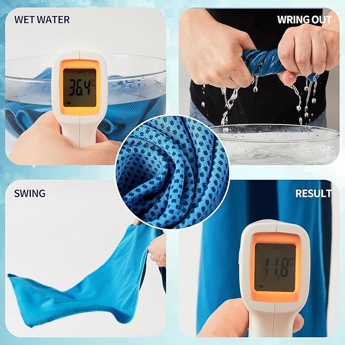 SRsafety Cooling Towels for Sports,Strong Sweat Absorption Cooling Towels, High-Flexibility Cold Towel for Gym and Yoga. (Blue)