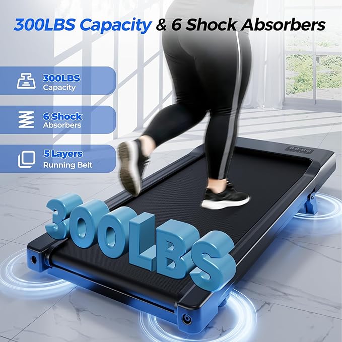 SupeRun Walking Pad with Incline, Under Desk Treadmill, 3 in 1 Portable Treadmills for Home with Remote Control LED Display, 2.5 HP Quiet Mini Treadmill for Office Home Use, 300 Lbs Capacity