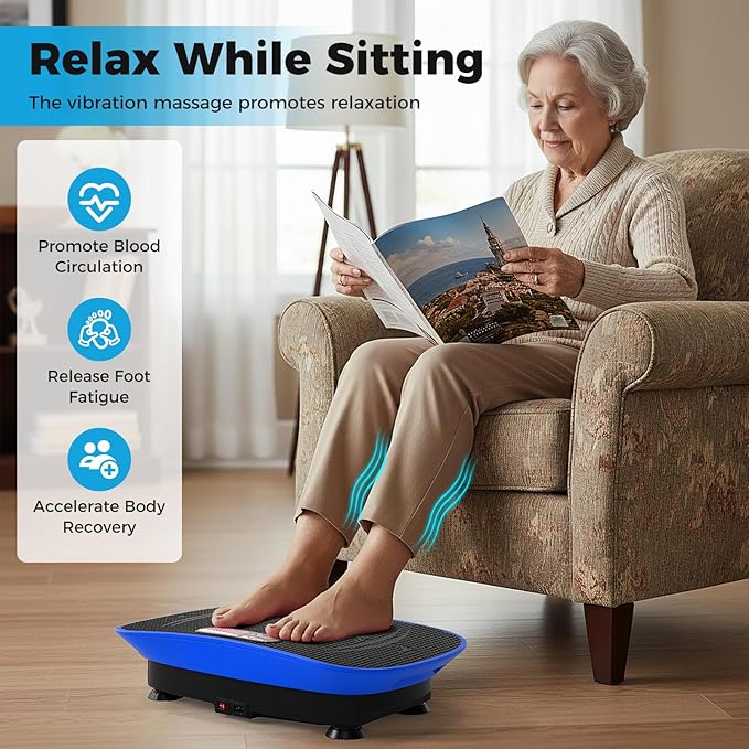 GYMAX Vibration Plate Exercise Machine, Vibration Plate with 10-Level Intensity, LED Display & Remote Control, Body Vibrating Plates Stand Shaking Platform Fat Burning Machine
