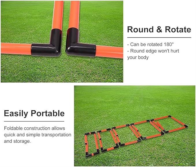 Portable Hurdles Training Equipment 5 Pack, PVC Pipe Agility Training Hurdles Sport Squad Speed Hurdles Set Obstacle Training Track and Field Hurdle (Color : Orange)