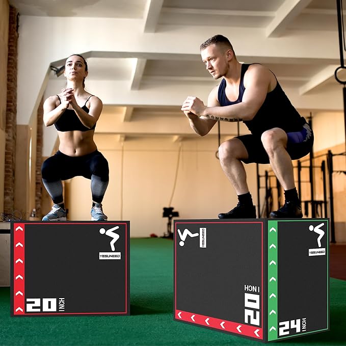 Jumping Plyo Box 3 in 1 Foam Plyometric Box Heavy Duty Jumping Box High Density Foam Plyo Box for Home Gym Jumping Training Fitness Workout Exercise