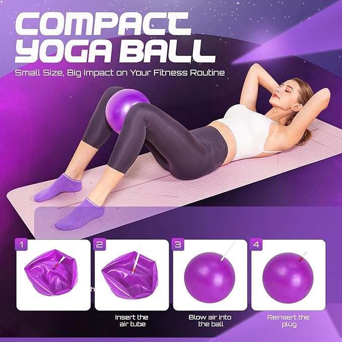 Home Pilates Workout Kit - Pilates Sets for Women and Full Body Toning, 15 Inch Ring and Ball Set, Workout Accessories for Women with Resistance Bands and Non-Slip Socks
