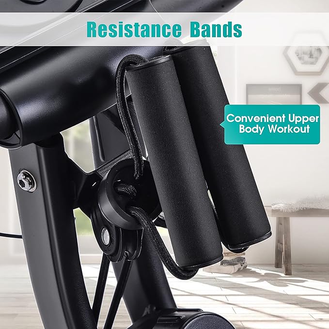 Merax Workout Bike For Home - 2 In 1 Recumbent Exercise Bike and Upright Indoor Cycling Bike Positions, 16 Level Magnetic Resistance Exercise Bike, Foldable Stationary Bike Machine, Fitness Bike