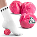 Oceanfoam Wave Massage Ball Roller – Textured Lacrosse Ball for Plantar Fasciitis Relief, Muscle Knot Therapy, Myofascial Release – Travel Size Tool for Feet, Neck, Back Pain (Hot Pink) Pack of 3