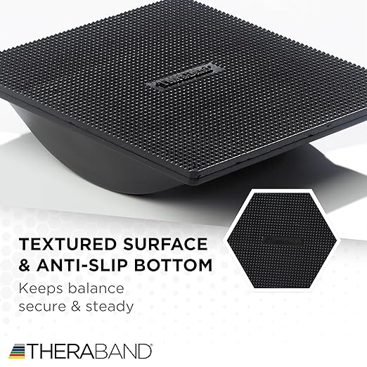 THERABAND Rocker Board Stability and Balance Trainer, Lateral Wobble Board, Core Strength Balance Board for Adults, Physical Therapy, Agility Training, Compact Non-Slip Design