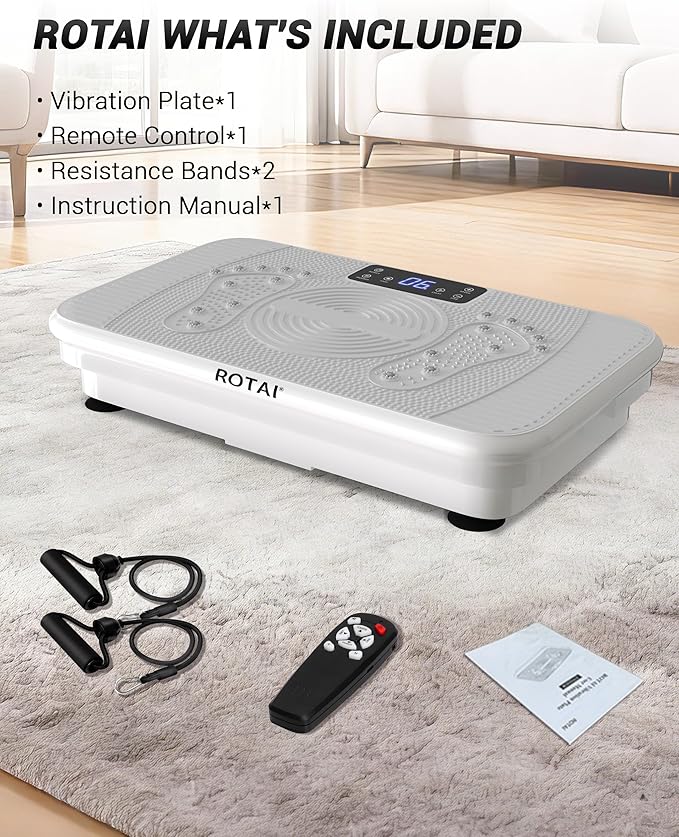 Vibration Plate for Lymphatic Drainage & Full Body Workout - Home Exercise Machine for Weight Loss and Muscle Toning for Men & Women, 400 lbs Capacity Fitness Platform