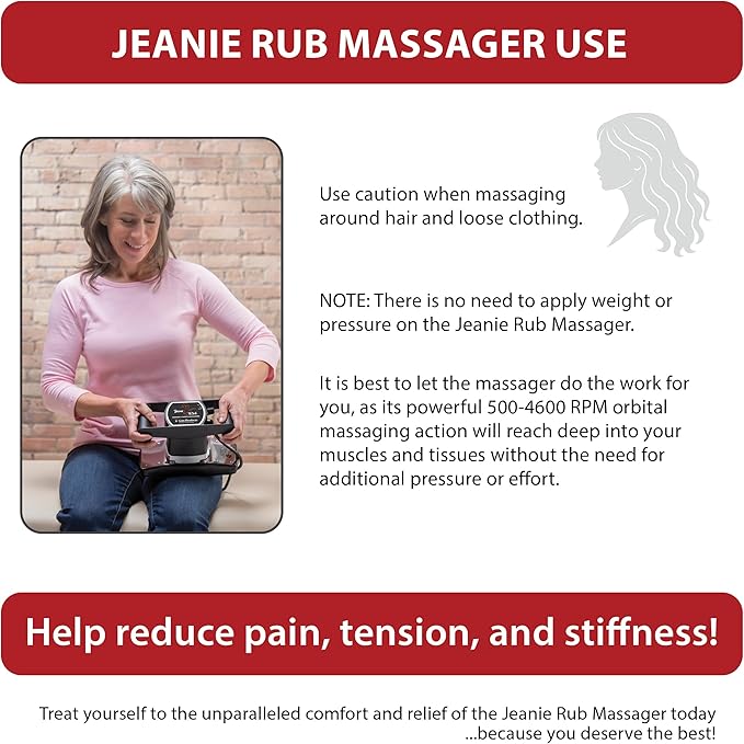 Core Products Jeanie Rub Variable Speed Massager, Deep Tissue Back Massager for Pain Relief, Body Massager for Shoulder Massage, Lumbar, Neck, Lower Back & Cellulite Massage