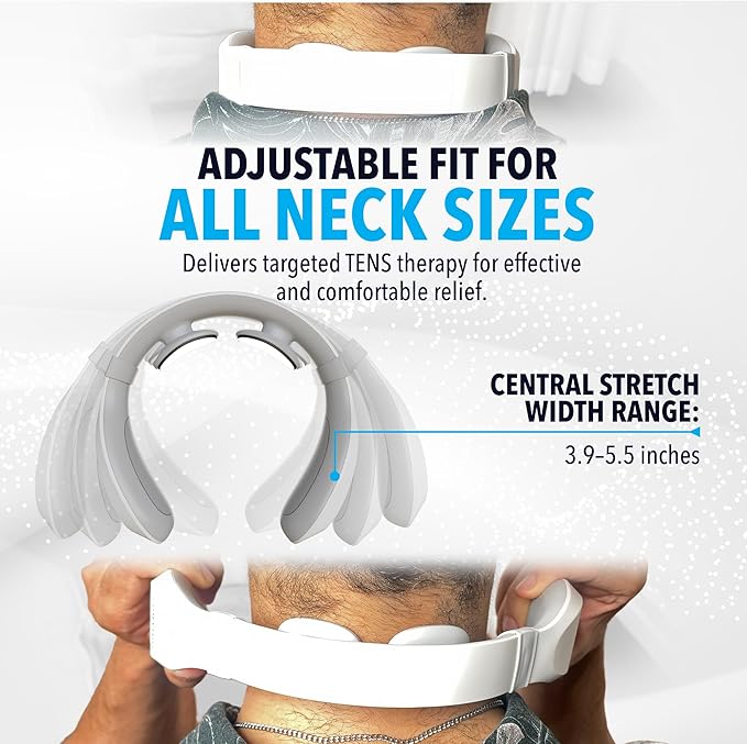 FORTHiQ Neck TENS Machine with Heat, Electric Neck Massager for Pain Relief, 15 Levels Deep Tissue Massage, Portable and Soothing, FSA-HSA Eligible