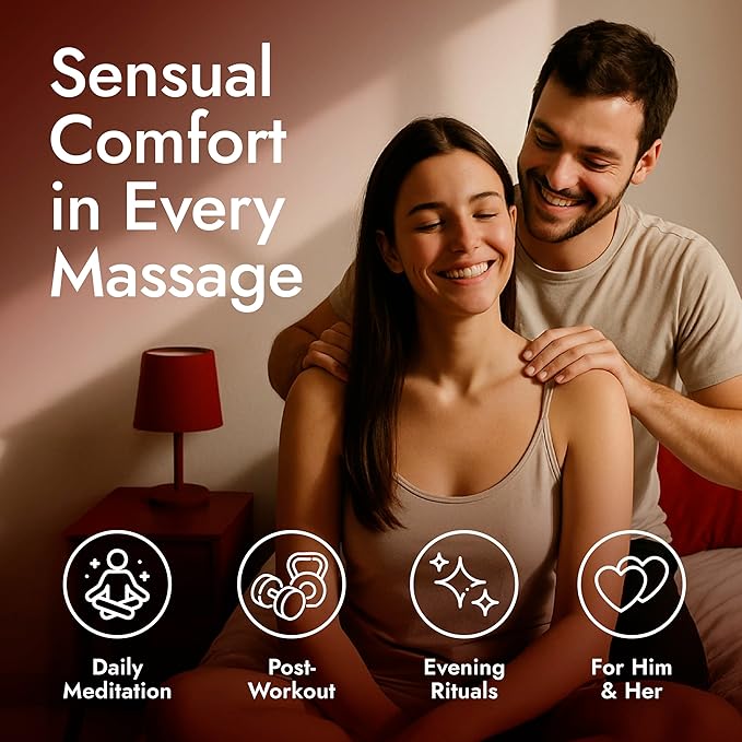 H'ana Sensual Massage Oil for Date Night - Gently Warming, Soothing & Hydrating, Crafted with 100% Pure Vanilla Body Oil for Cozy Moments and Bedtime Therapy (6.76 Fl Oz)