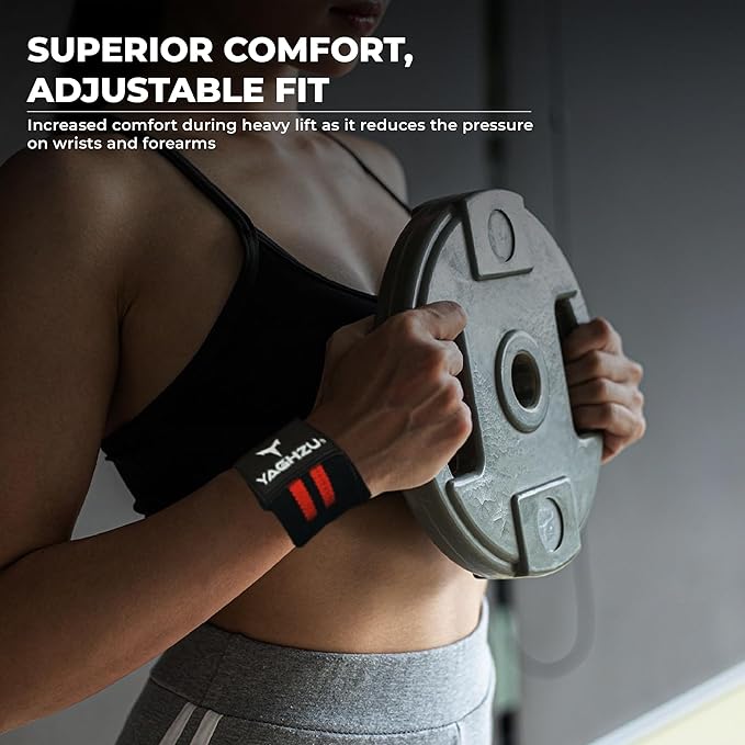 Wrist Wraps Weightlifting - Premium Quality Wrist Straps for Weightlifting,18 inch Weight Lifting Wrist Wraps, Heavy Duty Gym Wrist Wraps with Thumb Loop, Adjustable Wrist Support Wrist Strap