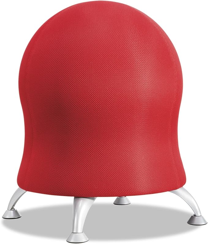 Safco Zenergy Inflatable Chair, Active Seating, Anti-Burst, Ball Chair for Home Office and Classroom, Crimson Mesh