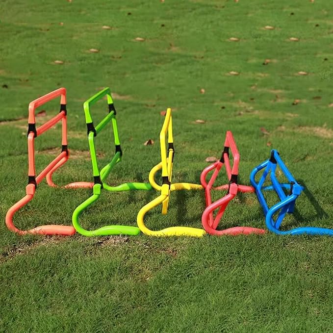 Agility Training Hurdles 5Pcs Adjustable Speed Hurdles for Football, Running & Fitness Obstacle Courses