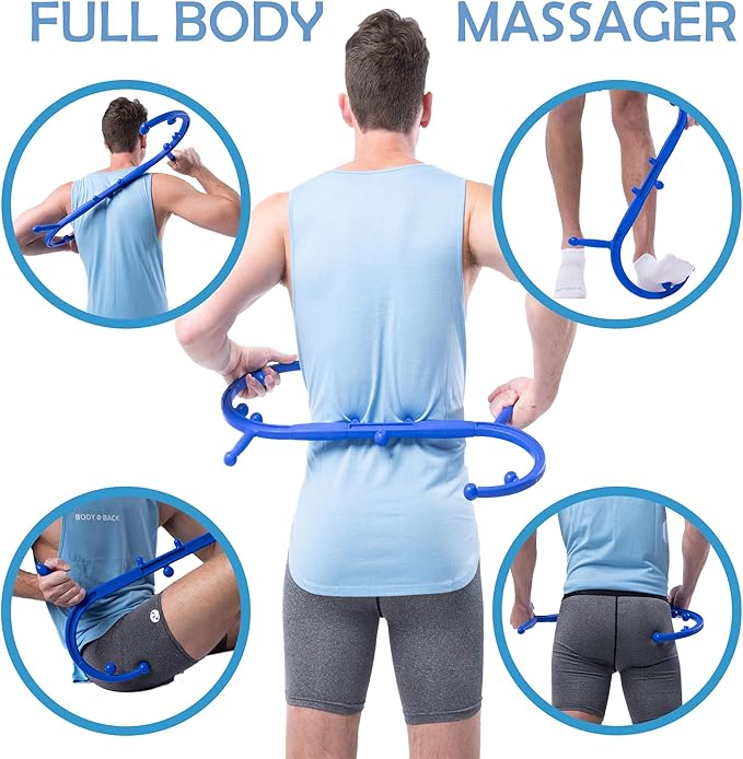 Body Back Buddy Classic USA Made FSA Eligible Handheld Full Body Massage Cane Trigger Point Massage Tool for Deep Tissue Pain Relief - Dual Massage Hooks for Back, Shoulder, Neck. Manual Back Massager