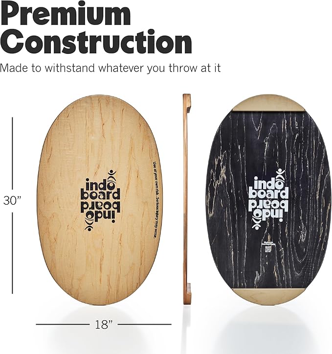 The Original Indo Board - Balance Board Trainer for Core Strength, Stability & Athletic Performance - Surfing, Skateboarding, Snowboarding, Yoga, Physical Therapy & More. Includes Board and Roller.
