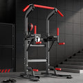 SogesPower Power Tower Pull Up Bar Station Multi-Function Adjustable Height Workout Dip Station Strength Training Equipment for Home Gym Fitness Equipment with Boxing Speed Ball & Rotating Target 400LBS