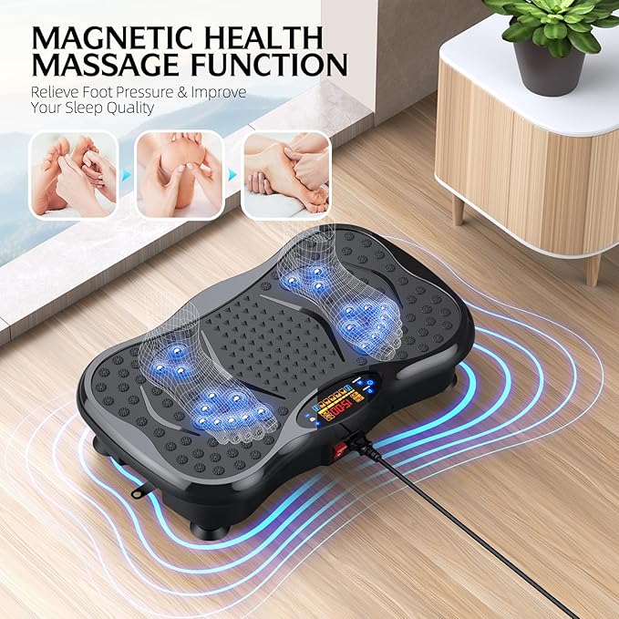 Vibration Plate Exercise Machine – Whole Body Workout for Weight Loss, Lymphatic Drainage & Muscle Recovery, Multiple Speeds with Bluetooth & Remote, Portable Shaker Board for Home Gym