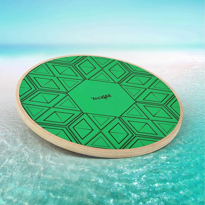Yes4All Versatile Wooden Wobble Balance Trainer Board with 360 Degree Rotation