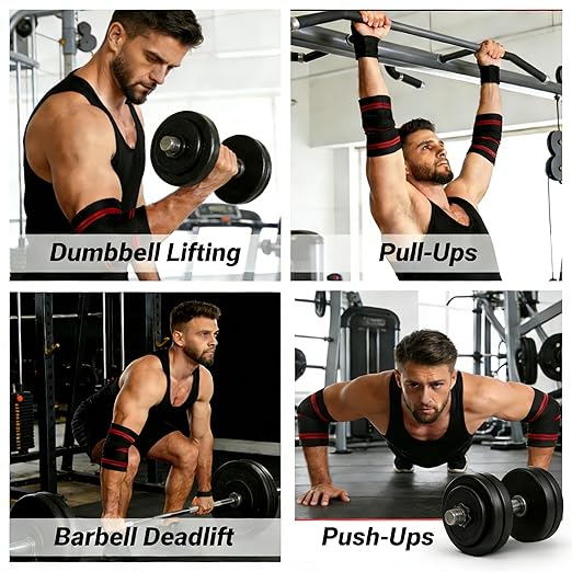 Weight Lifting Straps For Men Women,47" Adjustable Compression Straps & Brace for Joint Support (1 Pair),Elbow Brace for Weightlifting and Fitness Training