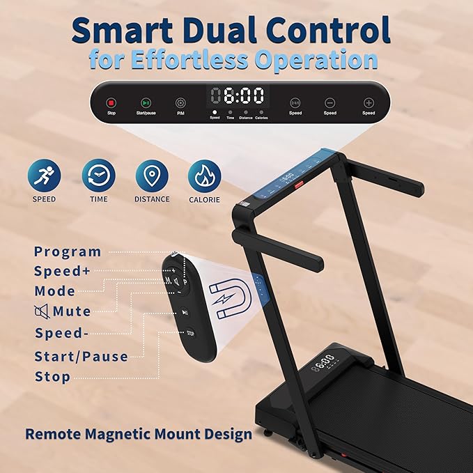 Foldable Treadmill with Incline Treadmill with Home Removable Desk Workstation 3 in 1 Folding Small Compact Walking Treadmills 300 Lbs Capacity for Home Office