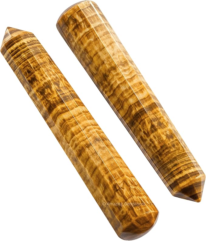Amazing Gemstone Aragonite Crystal Wand Massage Stick - Pelvic Wand Gua Sha for Adults - Crystals and Healing Stones Massage Wands for Adults Gifts (Pointed)