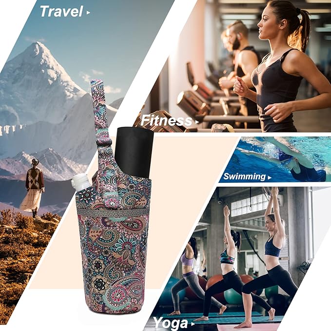 IwIeIaIrI Yoga Mat Bag for Women with Large Size Pocket and Zipper Pocket,Yoga Gifts Accessories with Adjustable Shoulder Strap- Fits Most Workout Stuff