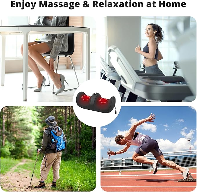 Medcursor Foot Massager with Heat - Foot and Calf Massager with Massage Roller, Deep Massage for Plantar Fasciitis, Pain Relief, Neuropathy, Relax for Home or Office Use (Not Cordless)